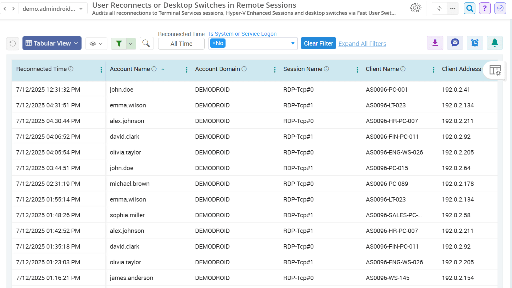 Active Directory remote session reconnections