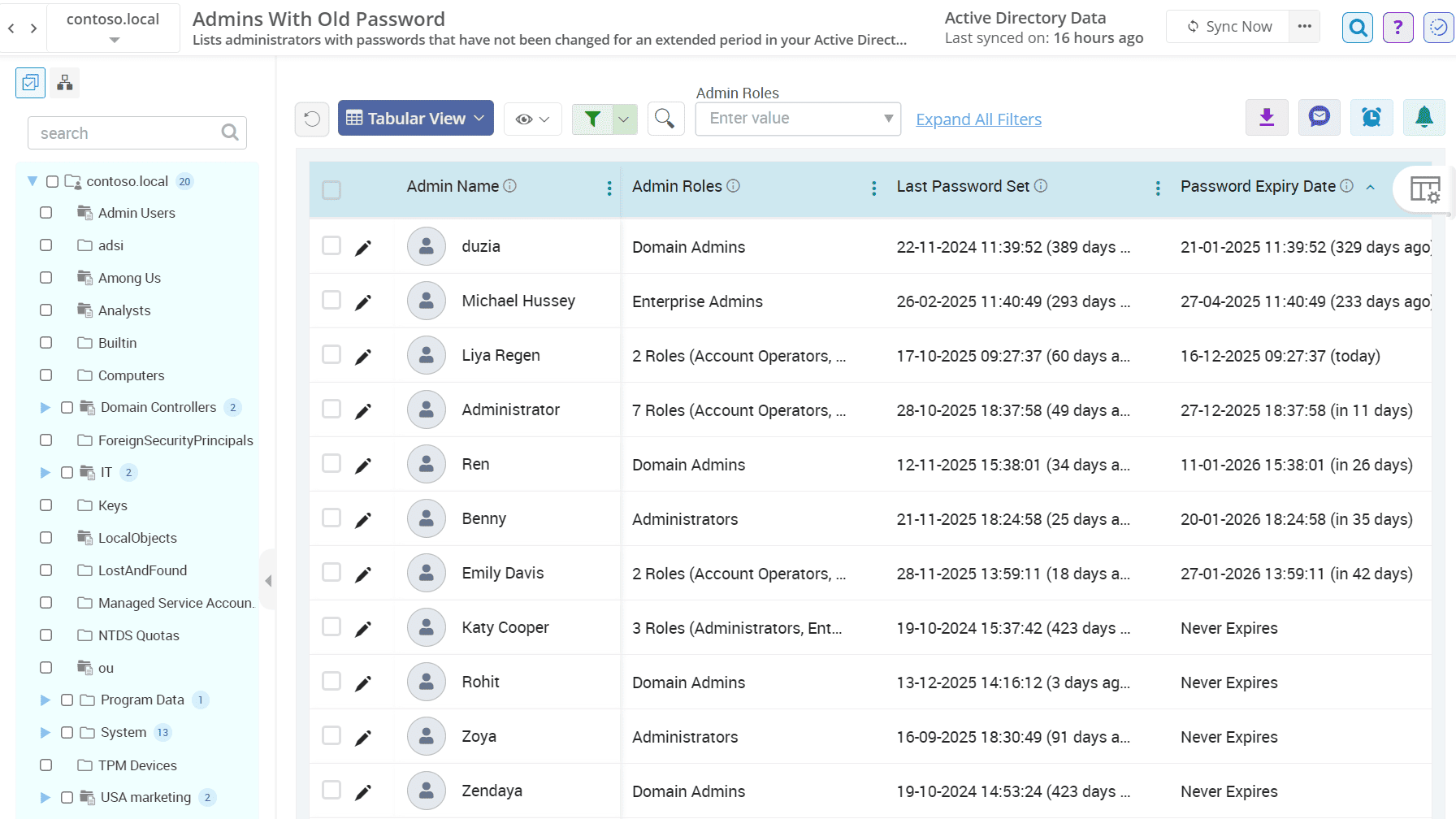 Accounts With Old Passwords