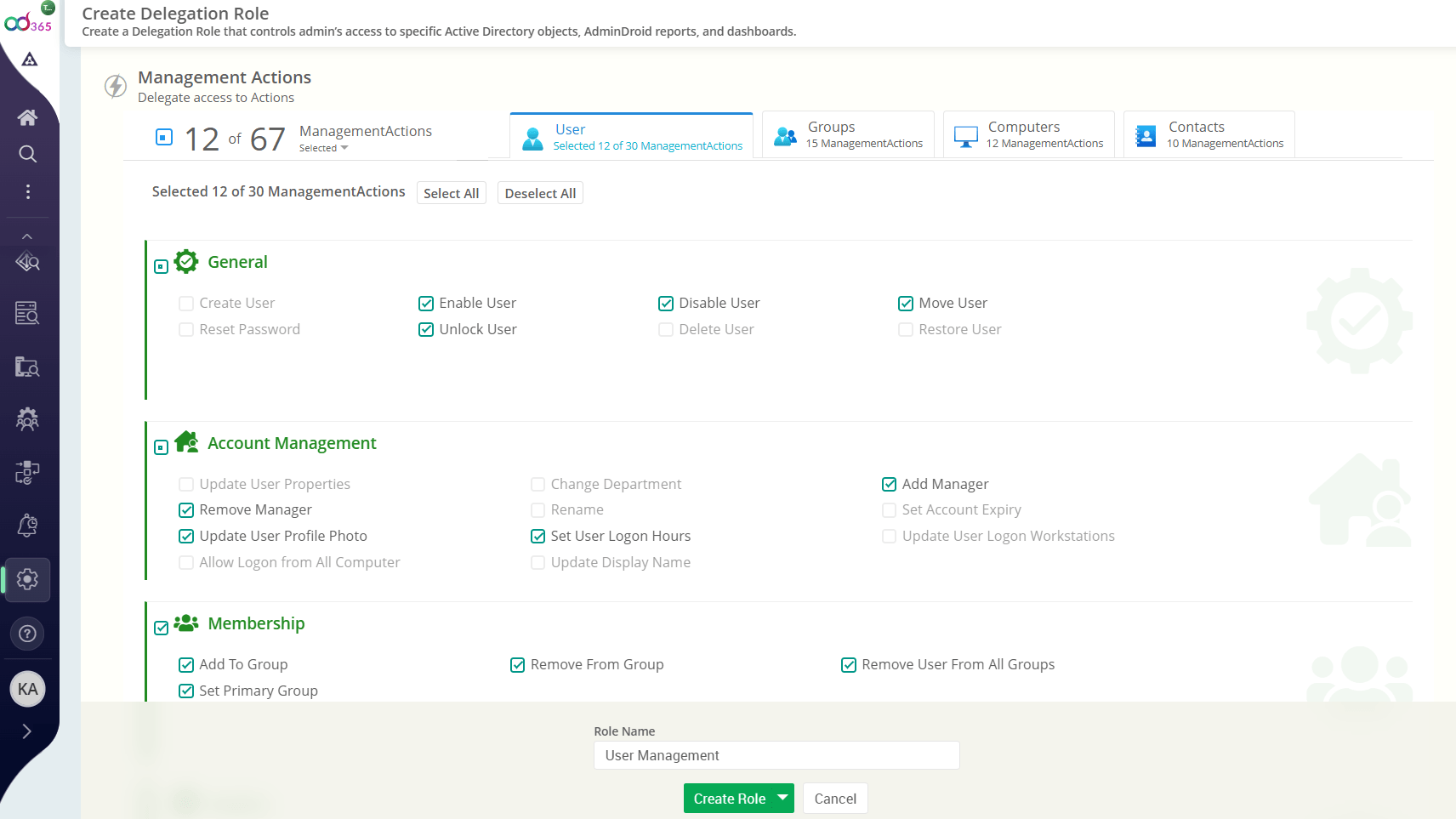 Granular Delegation Roles