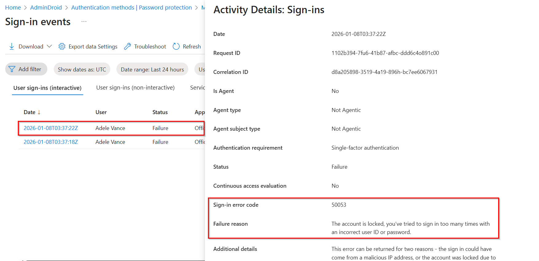 50053 Sign-in Failure Details