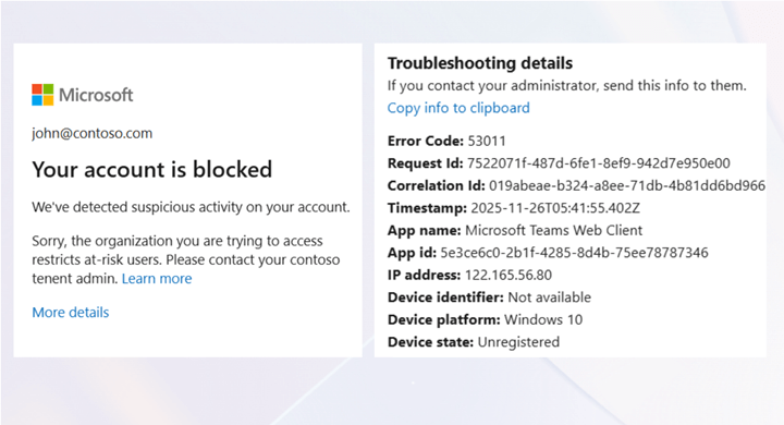 Fix Sign-in Error Code AADSTS53011