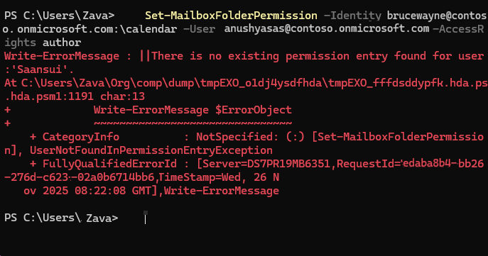 Fix There is No Existing Permission Entry Found for User Error