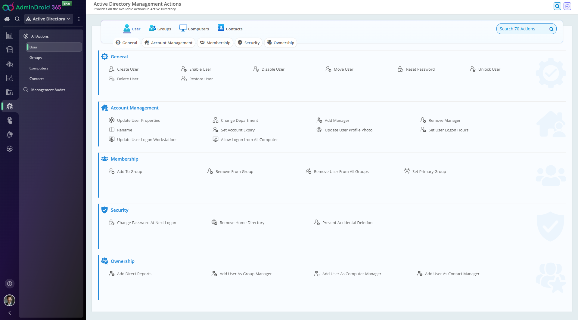 Active-Directory Management Actions