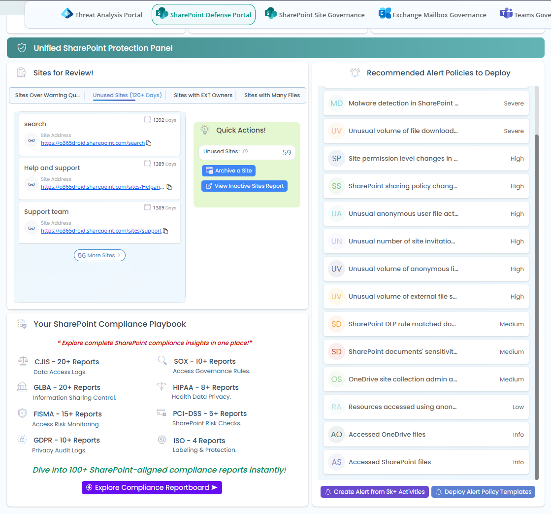 Sharepoint Defense portal
