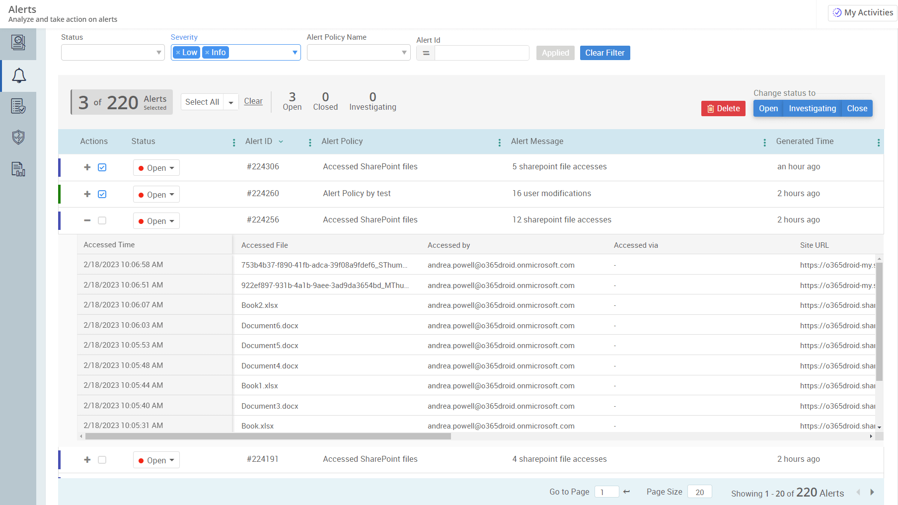 Microsoft 365 Alert Details