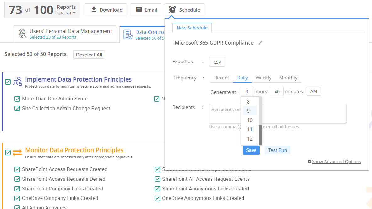 Scheduling M365 Compliance Reports