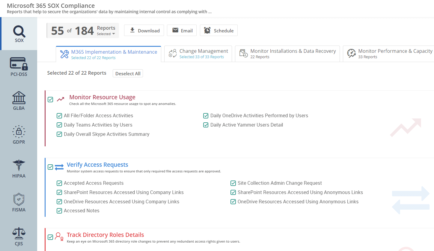 Microsoft 365 SOX Compliance Report Collection