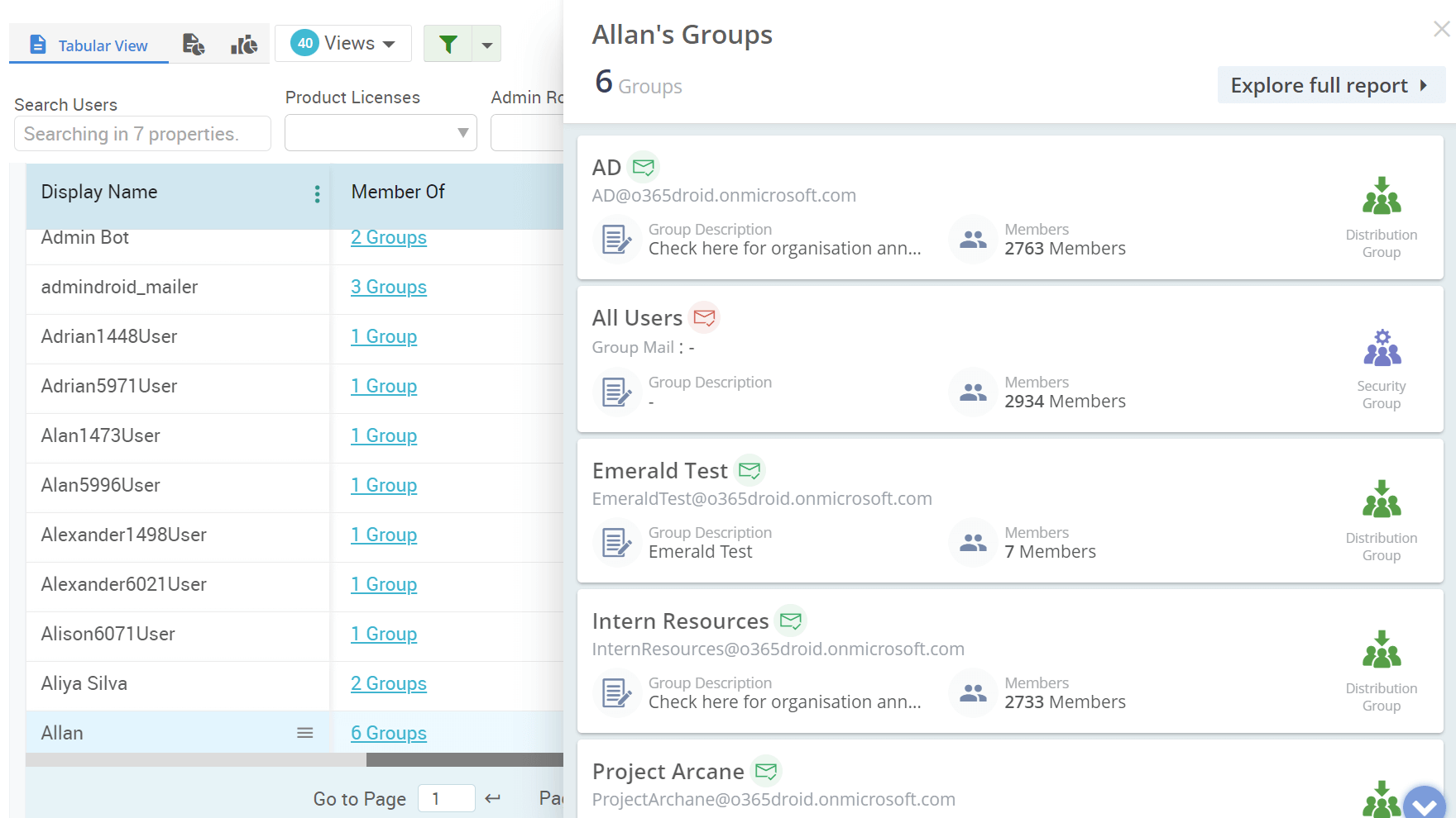 Office 365 Reporting - Report Info