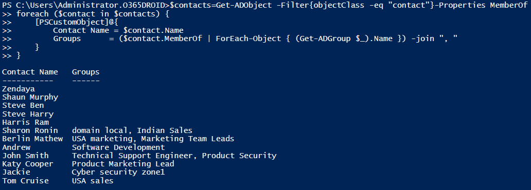 ad-contacts-group-membership-using-powershell