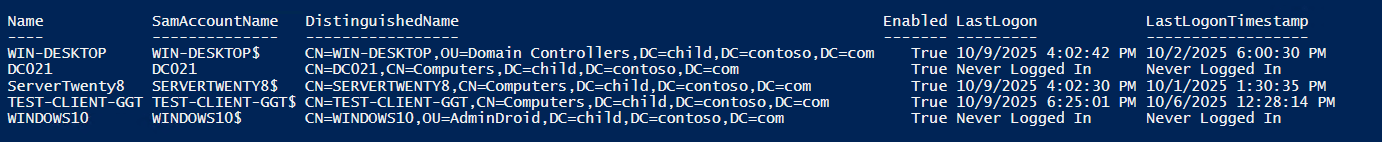 Check Active Directory Computers Last Logon TimeStamp Using PowerShell 