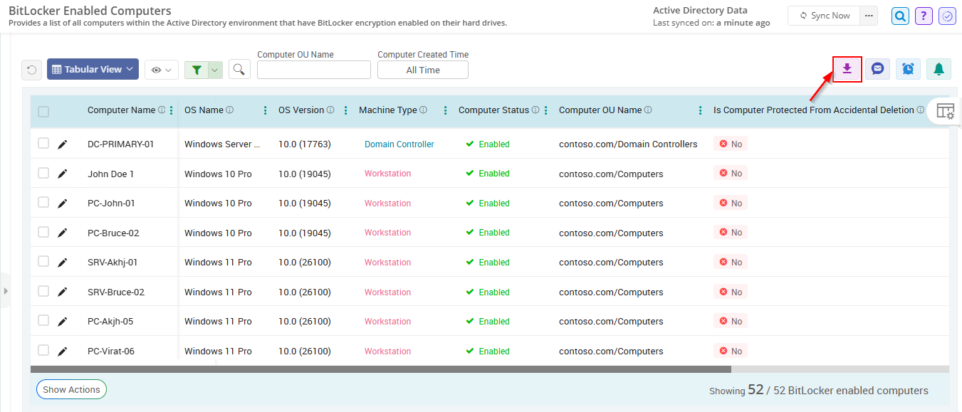 Export a List of BitLocker-Enabled Computers in AD Using AdminDroid