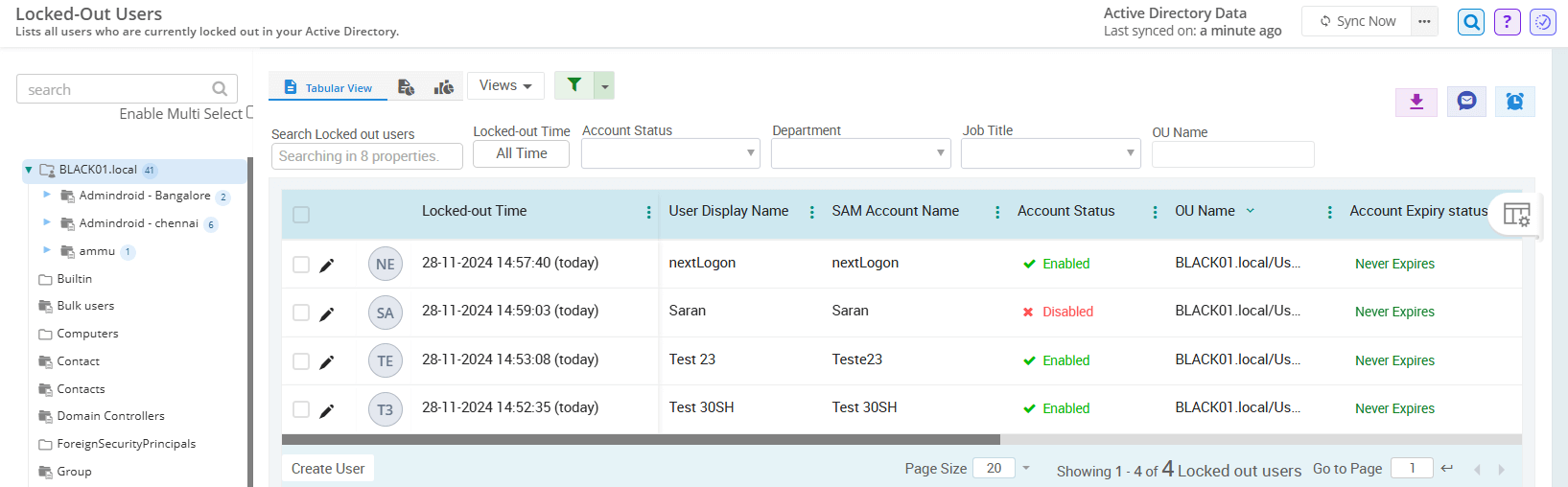 Get All Locked-out Users Using AdminDroid 365