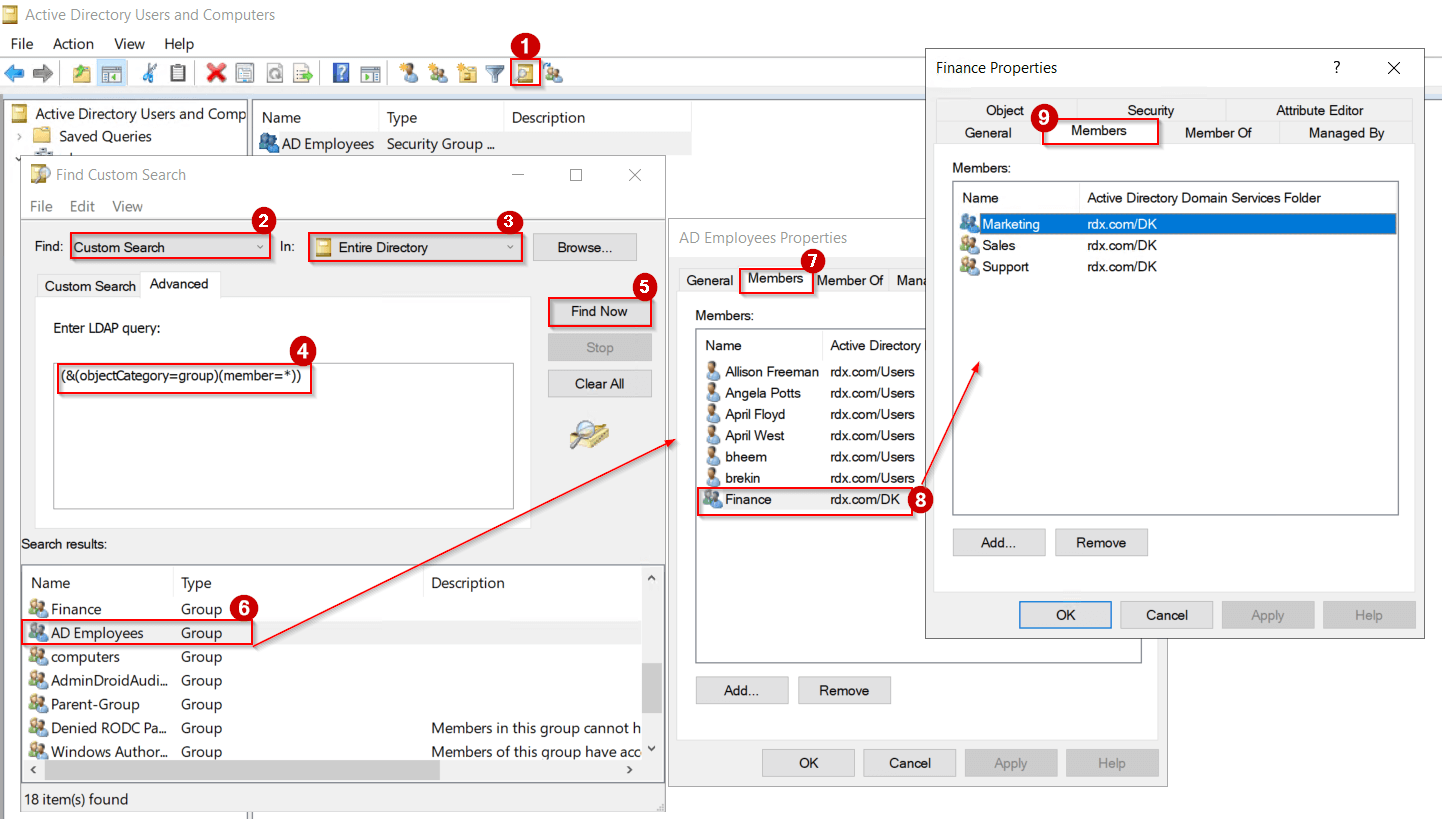 How to Get Nested Group Membership Report in Active Directory