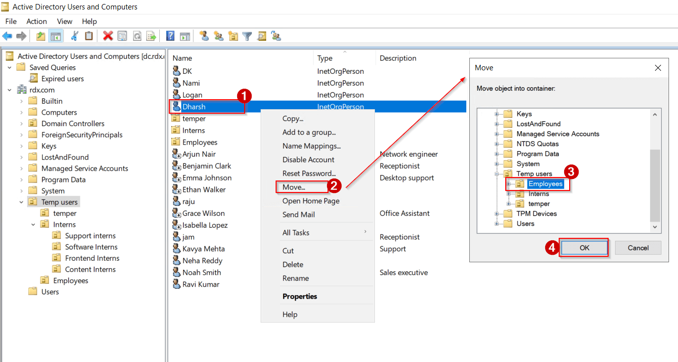 Move Ad Domain How to Get a List of Active Directory Users from a Specific OU