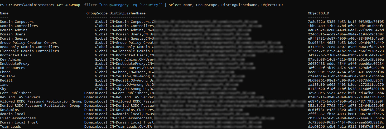 Find Security Groups Using Active Directory PowerShell