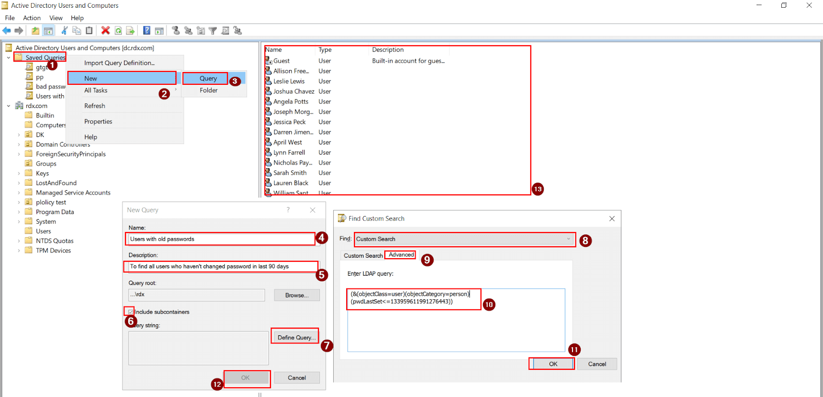Track Active Directory Users with Unchanged Passwords in ADUC