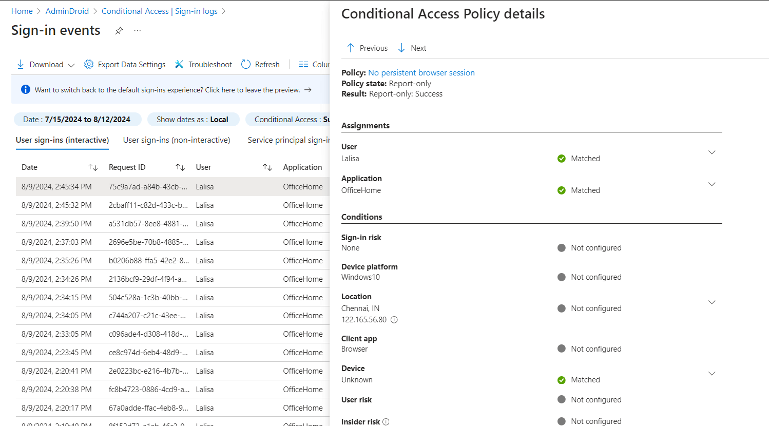 Conditional Access Tab How to Analyze Conditional Access Policy Sign-in Impacts with Entra ID