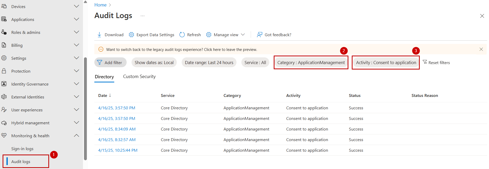 Track Consent Grants to Application Using Entra Portal