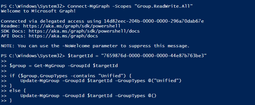 convert-dynamic-group-to-assigned-powershell