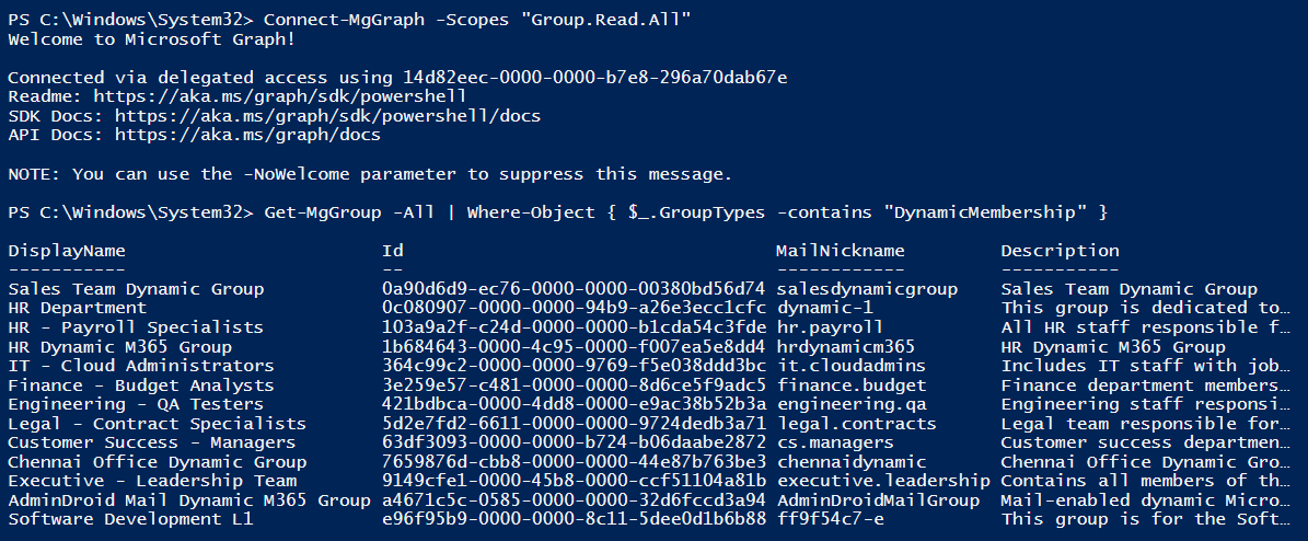 Find Dynamic Membership Group Details Using PowerShell