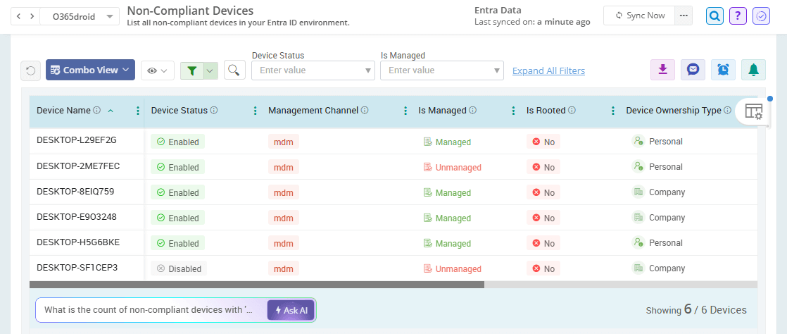 Get Non-Compliant Devices Report in Microsoft 365 Using AdminDroid