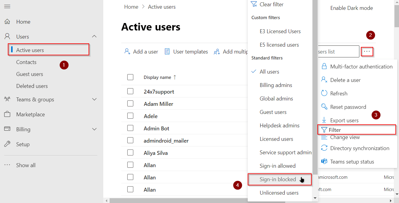 Using Microsoft 365 Admin Center