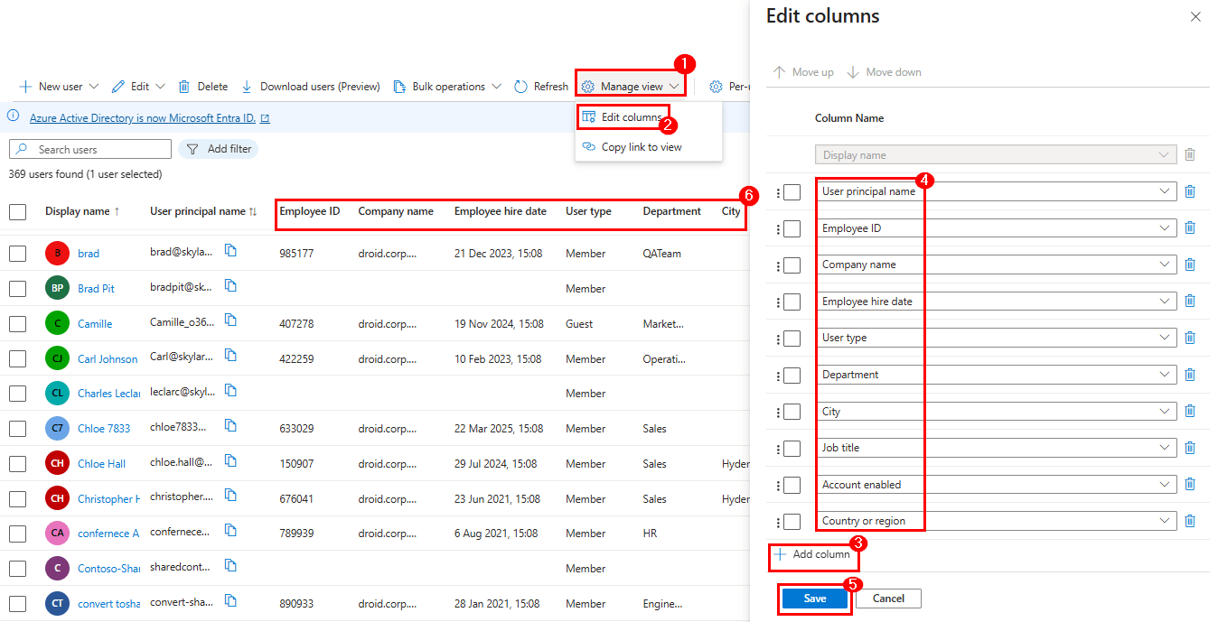 View Employee Details Using Microsoft Entra Admin Center