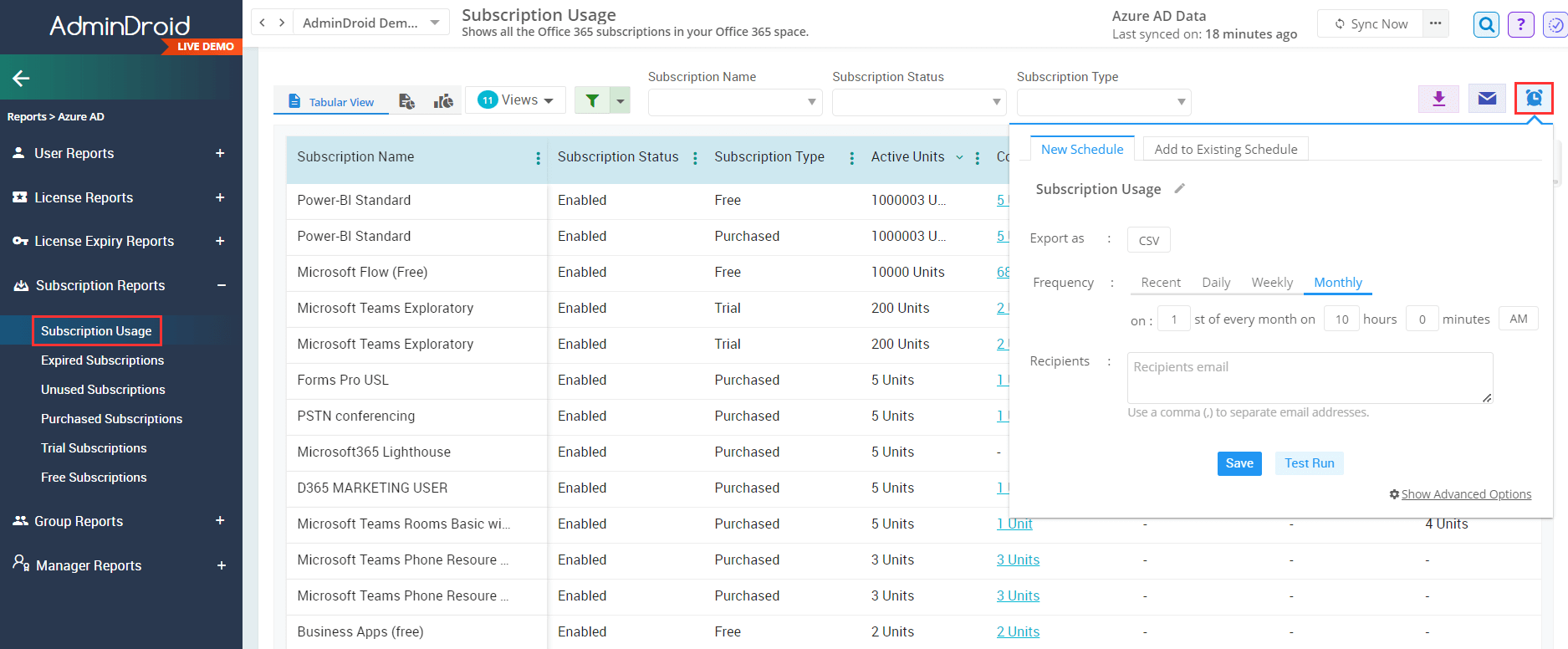subscription-usage-report