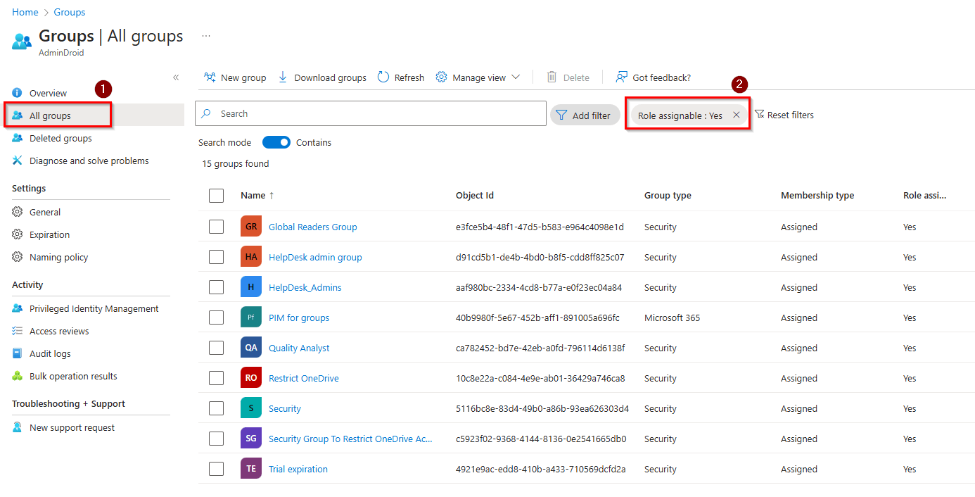 How to Get Role-assignable Groups in Microsoft 365
