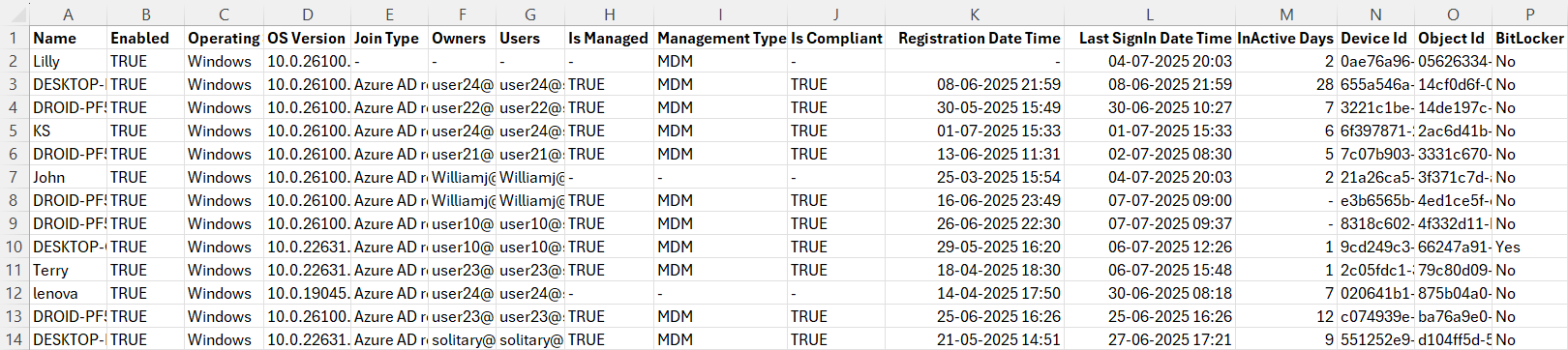 Export Devices Report to CSV Using PowerShell Script