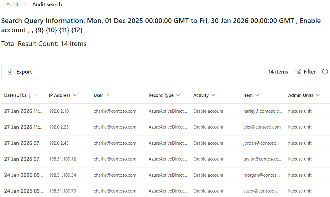 Audit User Sign-in Re-Enabled Activities in Microsoft Purview