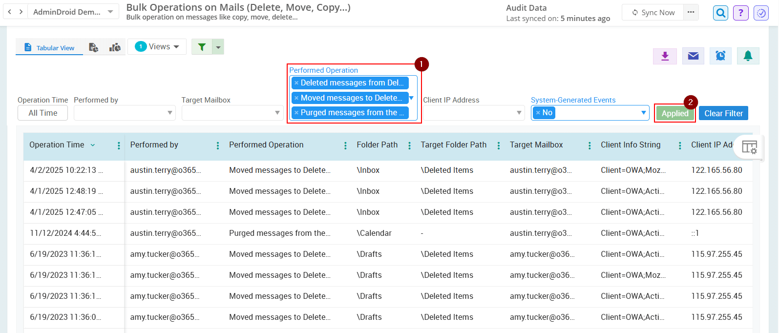 Check Who Deleted Emails in Exchange Online Using AdminDroid