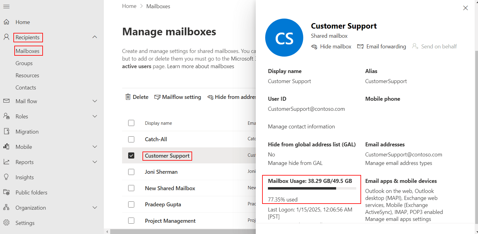 check-shared-mailbox-usage-in-m365
