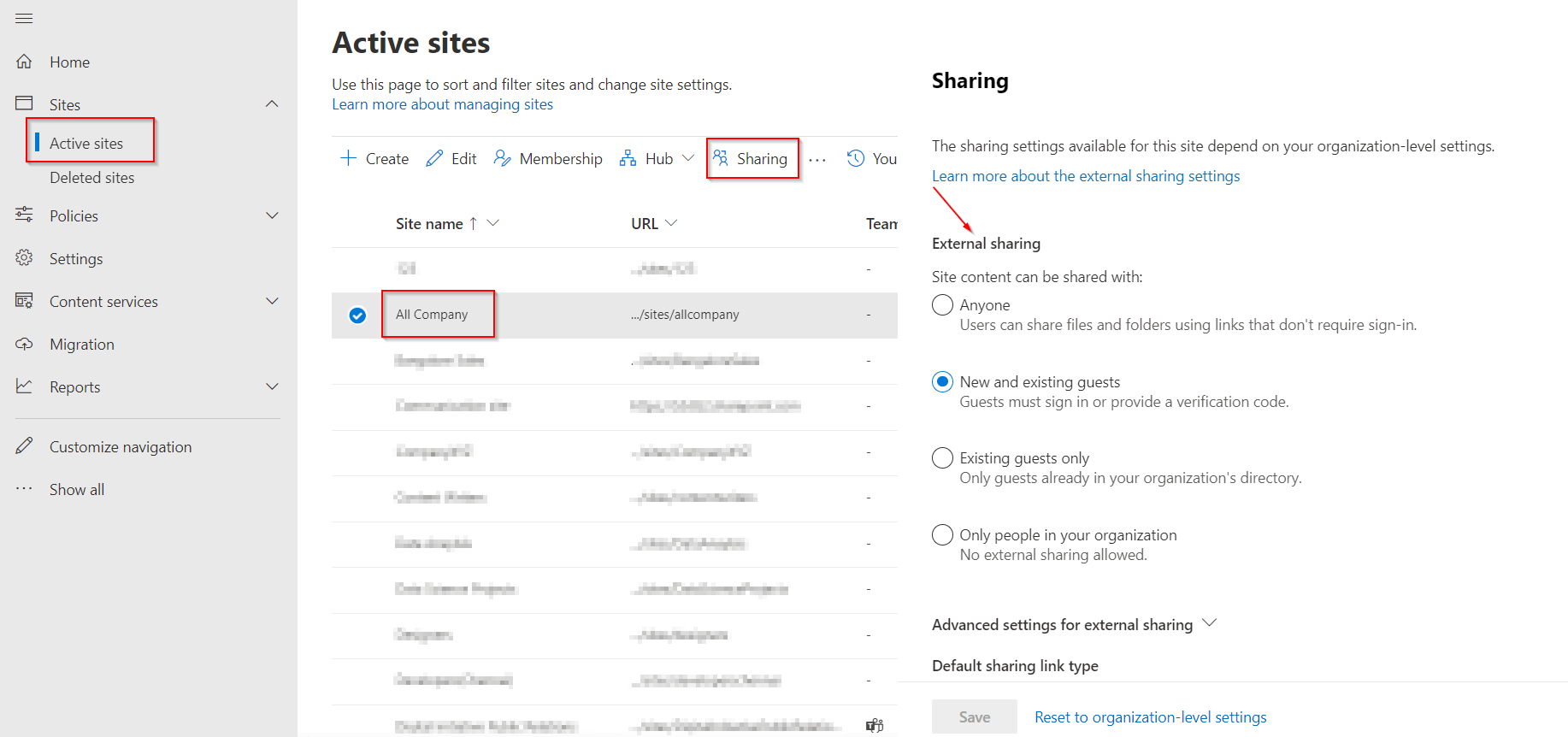 Using SharePoint Online Admin Center