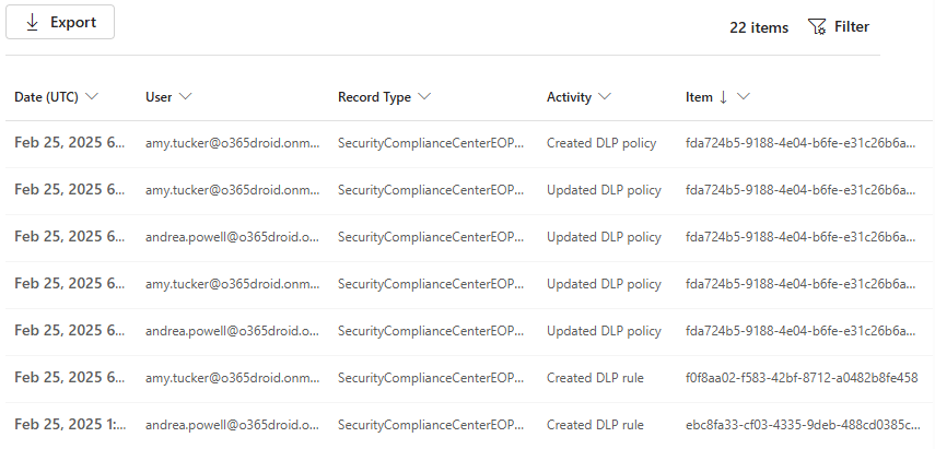 Audit Data Loss Prevention Policy Changes in Purview Portal