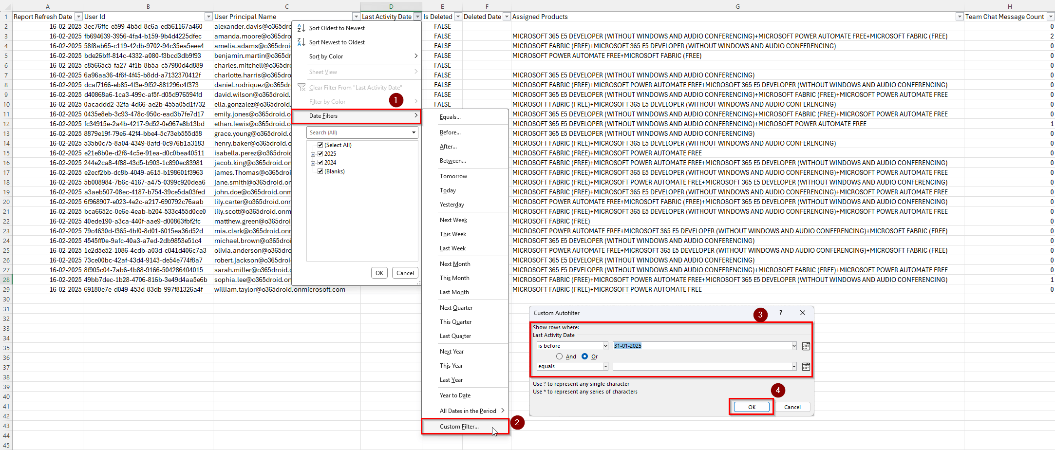 Export Teams Inactive Users Report using PowerShell