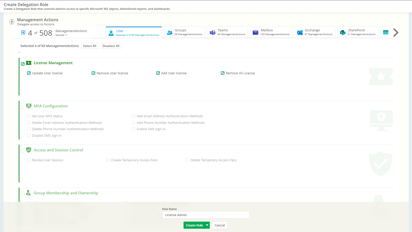 Delegate license administration tasks