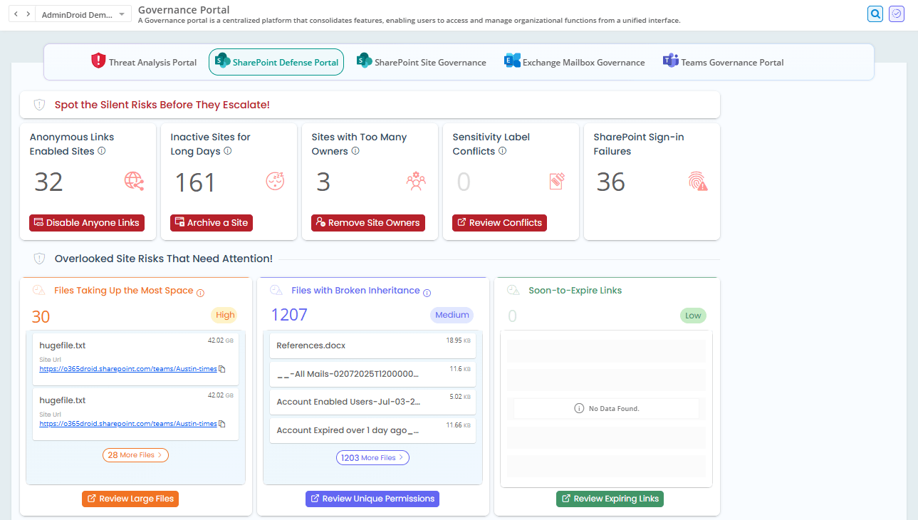 SharePoint Defense Portal