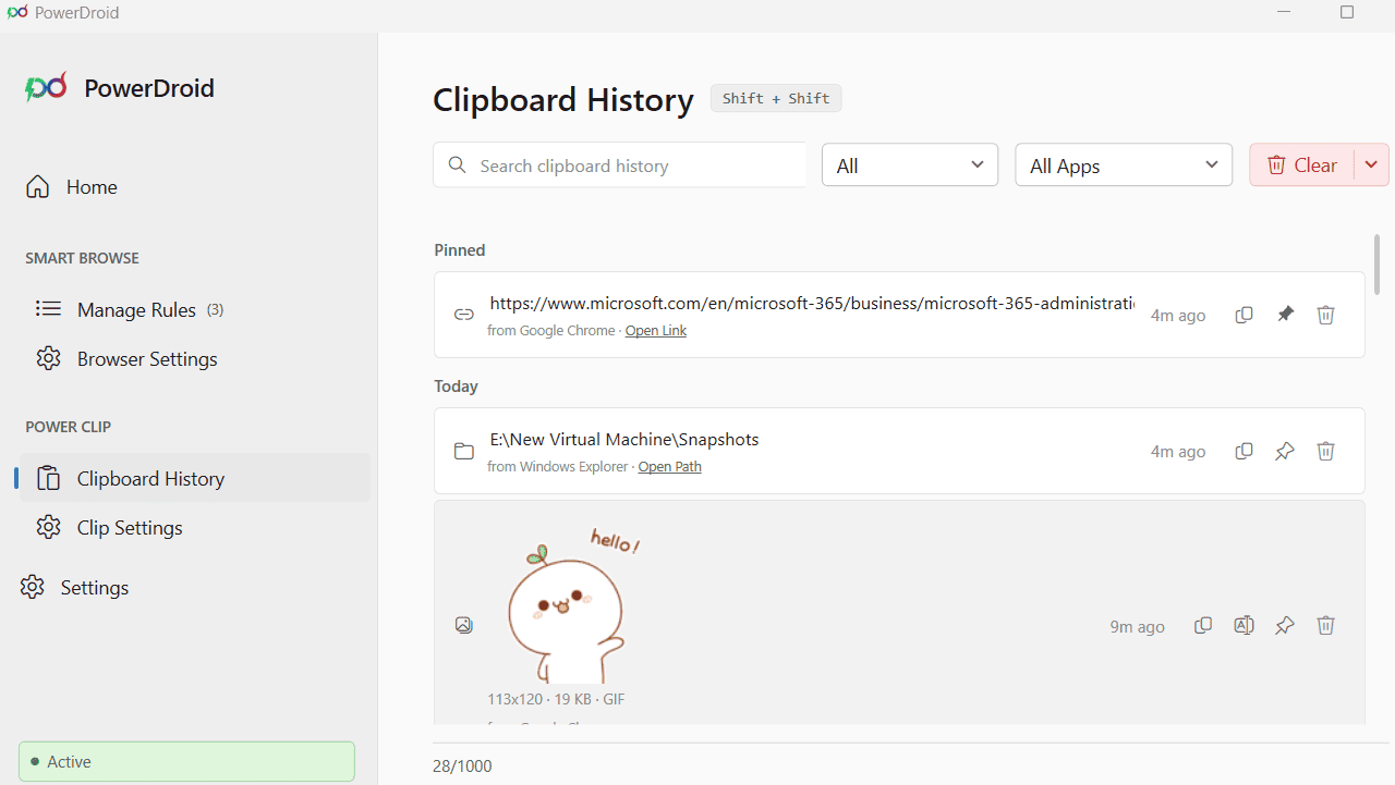 Instant Access to Everything You've Copied