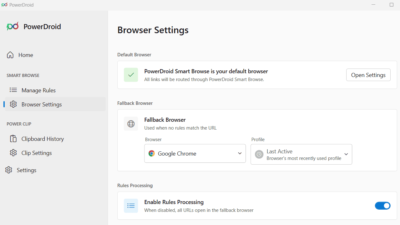Fallback Browser Profile