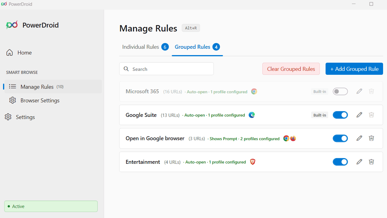 Organize Related Domains into Groups