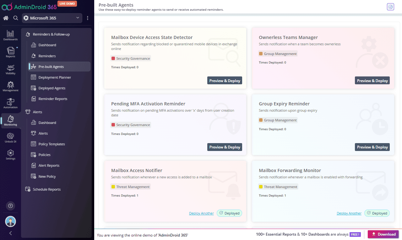 Pre-built Reminder Agents