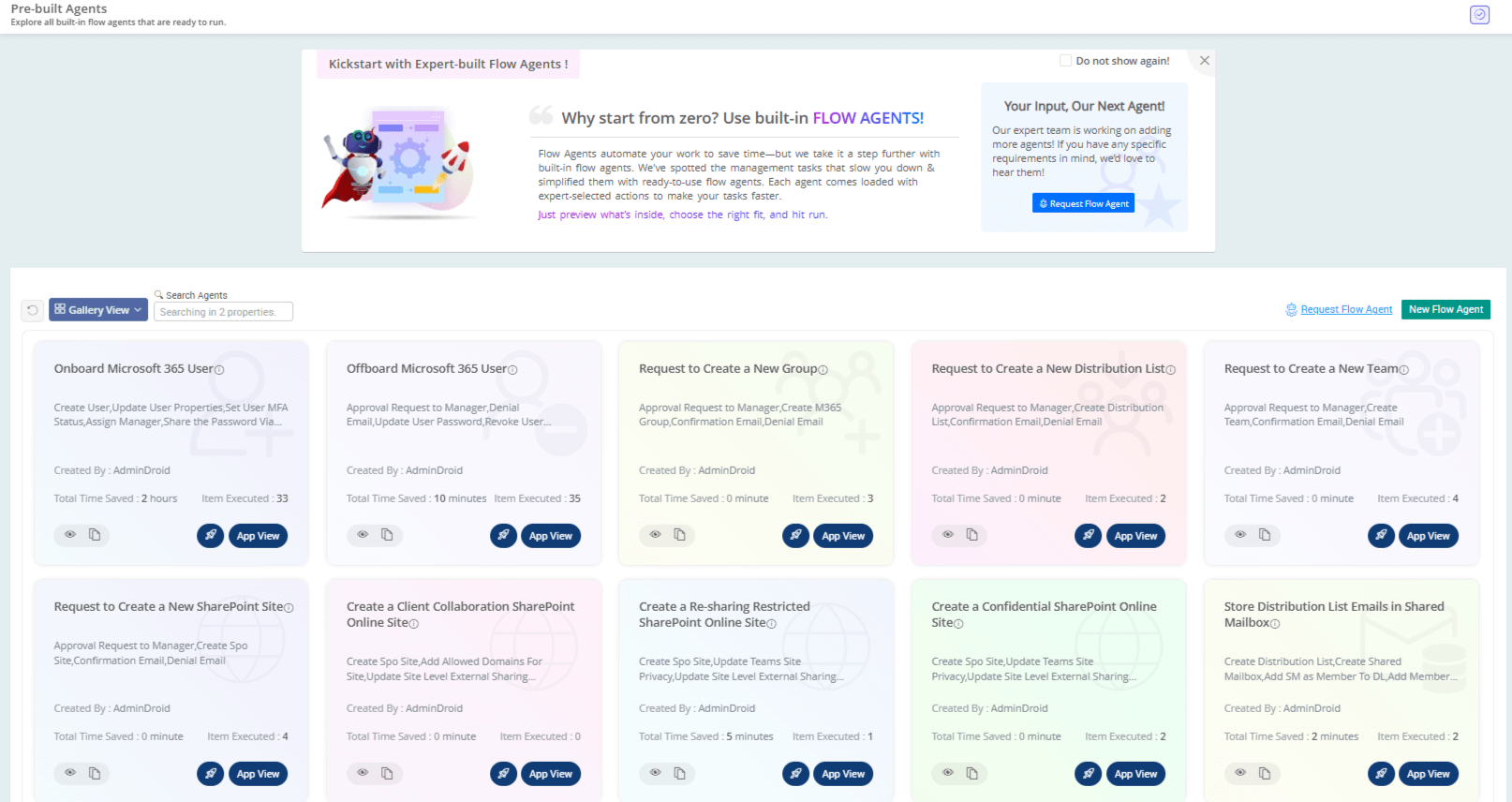 AdminDroid workflow automation templates