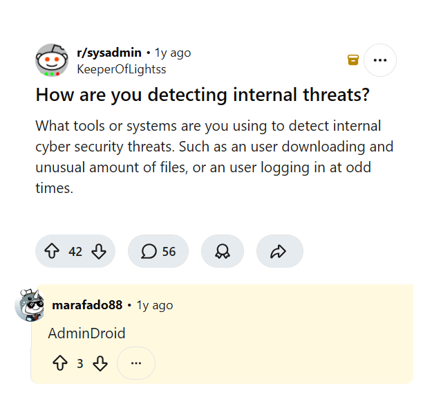 Reddit comment simply recommending AdminDroid